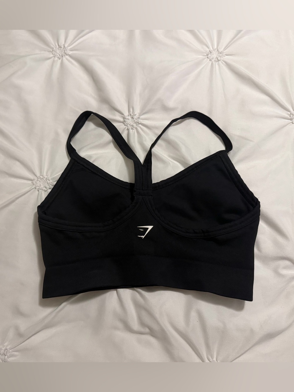 black padded gymshark workout bra